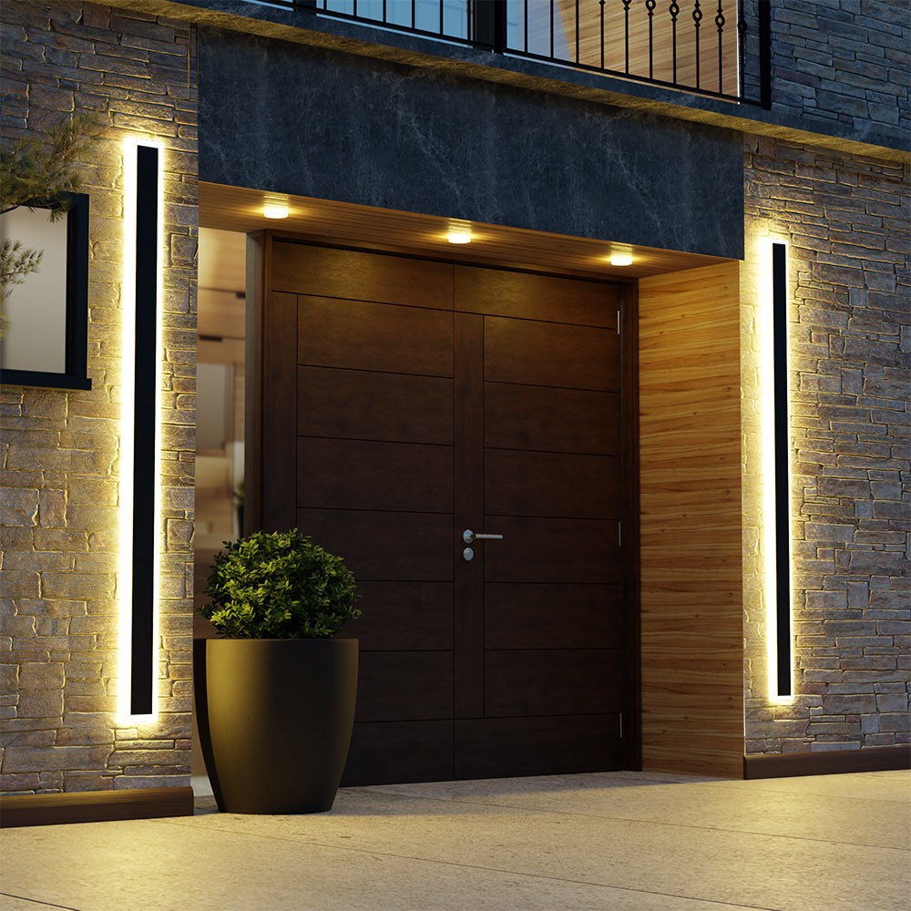 Modern LED Wall Light Sleek Black Aluminum 150cm IP67 Waterproof Indoor Outdoor — Image 4