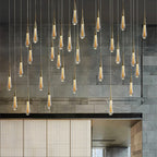 Modern LED Pendant Light Fixture Teardrop Gold Finish Adjustable Height — Image 5