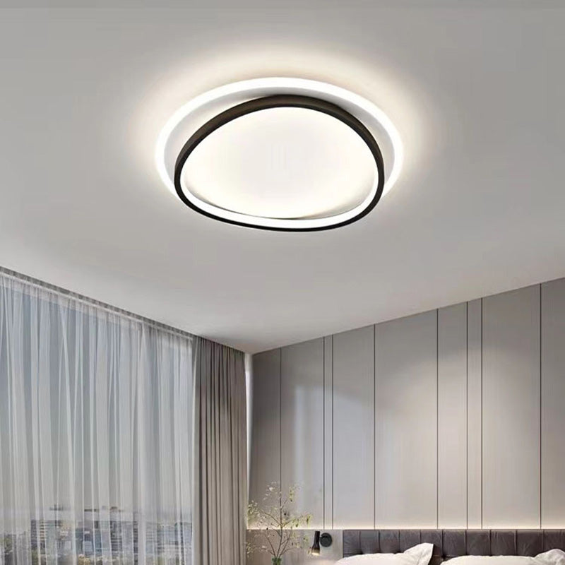 Modern LED Ceiling Light Fixture Acrylic Flush Mount Energy-Efficient Design White Gold — Image 4
