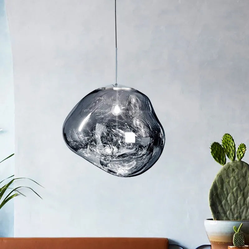 Artistic Glass Pendant Light Handcrafted Blown Glass Ceiling Fixture Modern Design — Image 15