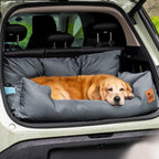 Funny Fuzzy Pet Car Seat Bed Plush Cushion Safety Belts Gray — Image 17