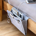 Felt Bedside Storage Organizer Caddy Multi-Pocket Hanging Bag Gray for Tablets and Phones — Image 11