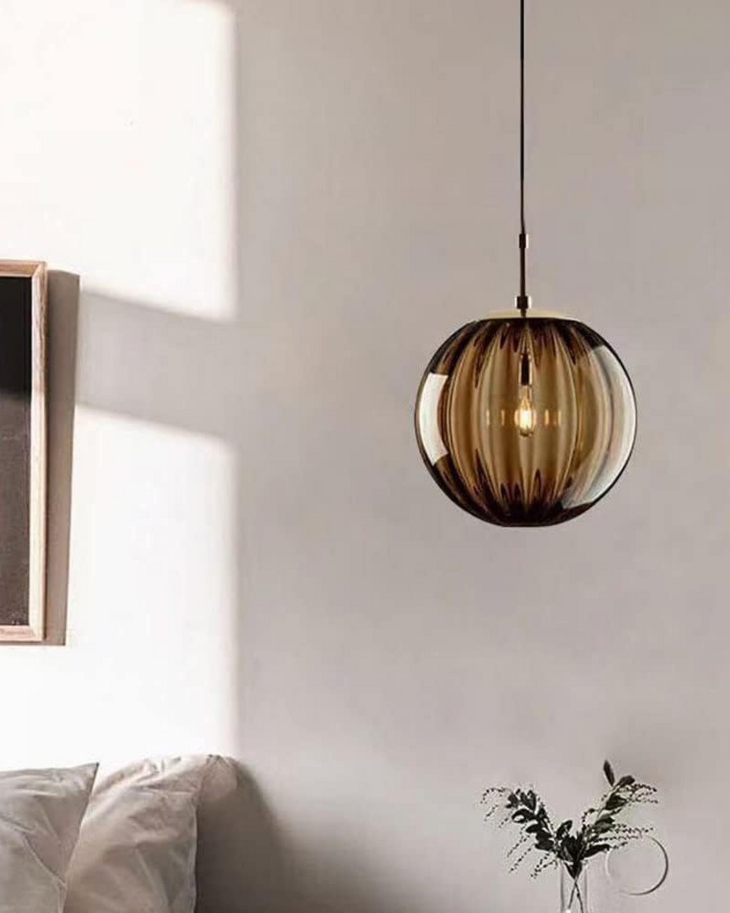 Modern Glass Pendant Light Elegant Globe Design Multiple Colors for Dining Room Kitchen Living Space — Image 16