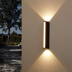 Modern LED Outdoor Wall Light Fixture Black Weatherproof Energy Efficient — Image 2