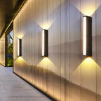 Modern LED Outdoor Wall Light Fixture Black Weatherproof Energy Efficient — Main Image