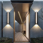 Modern LED Outdoor Wall Light Fixture Black Weatherproof Energy Efficient — Image 3