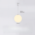 Modern Pendant Light Fixture - Adjustable Glass Shade, White, Multiple Sizes — Image 16