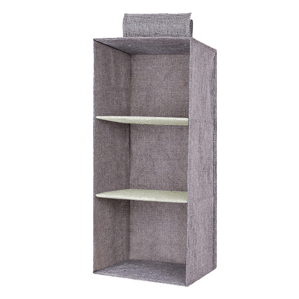 Hanging Closet Organizer with Shelves Durable Fabric Storage Solution Grey — Image 2