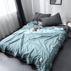Cozy Reversible Cotton Comforter - Yellow & Gray, Queen Size, Soft & Warm — Image 6