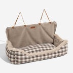 Luxury Pet Car Seat Cover Plush Lining Waterproof Travel Bed Adjustable Safety Straps Anti-Slip Bottom Plaid — Image 12