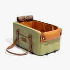 Funny Fuzzy Pet Travel Carrier Faux Leather Plush Pillow Green Dog Car Seat — Image 17