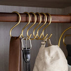 Premium S-Shaped Metal Hooks Gold Heavy-Duty Closet Organizer for Belts Bags Accessories — Main Image