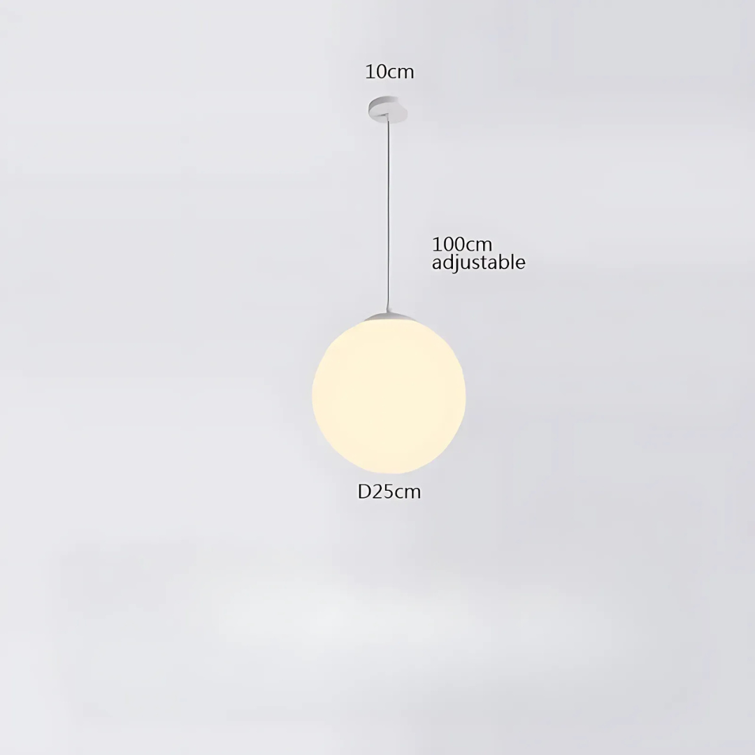 Modern Pendant Light Fixture - Adjustable Glass Shade, White, Multiple Sizes — Image 15