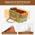 Funny Fuzzy Pet Travel Carrier Faux Leather Plush Pillow Green Dog Car Seat — Image 8
