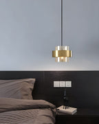 Modern Brass and Glass Pendant Light Elegant Ceiling Fixture — Image 11
