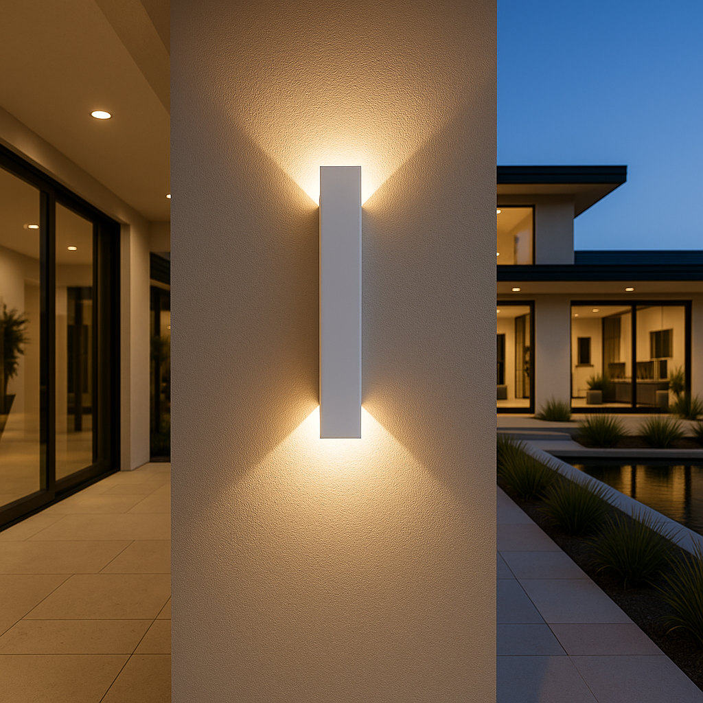Modern Outdoor LED Wall Light Fixture - Black, Aluminum, Waterproof, 24W — Image 6