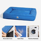 Funny Fuzzy Orthopedic Dog Bed Blue Waterproof Oxford Fabric Large — Image 7