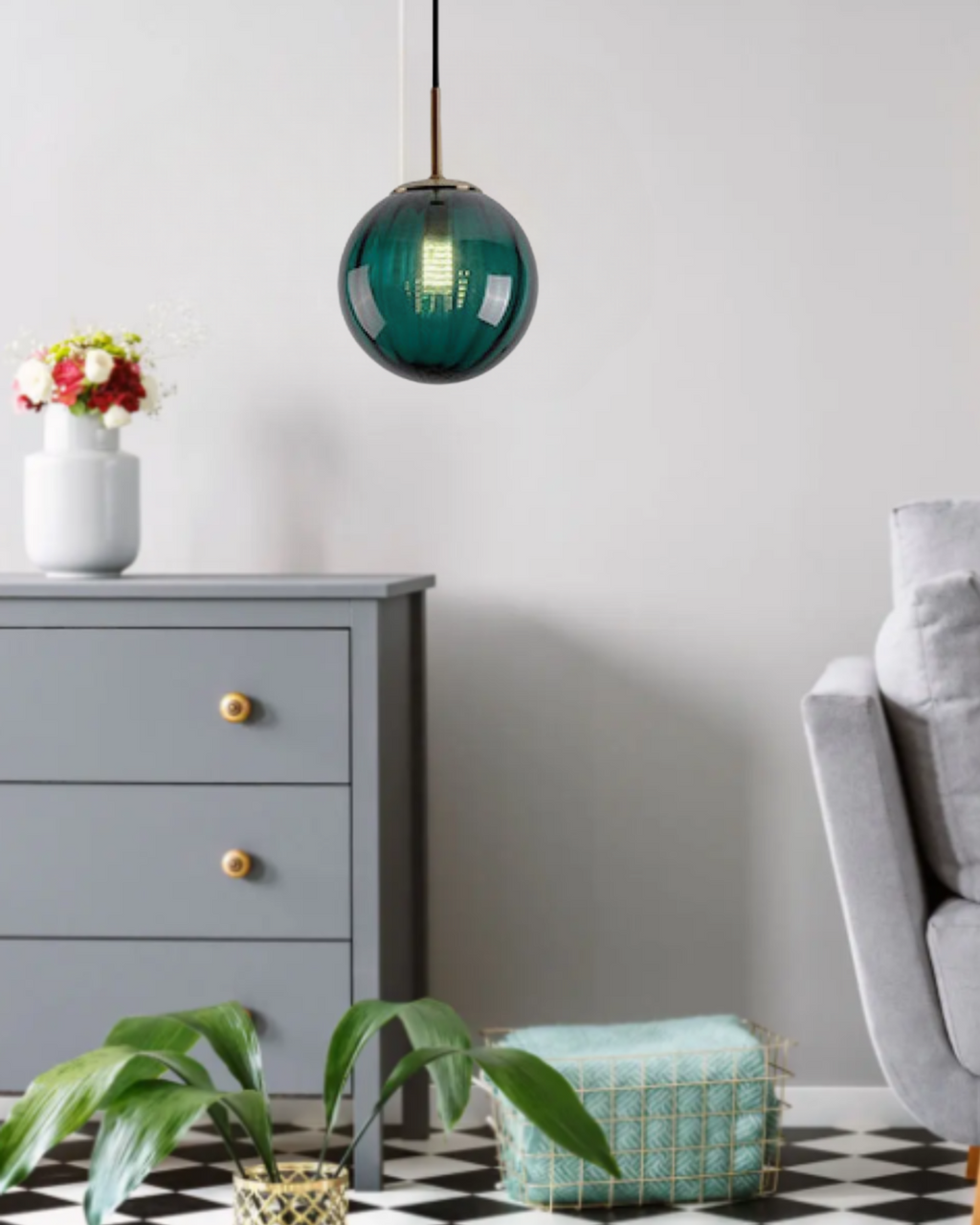 Modern Glass Pendant Light Elegant Globe Design Multiple Colors for Dining Room Kitchen Living Space — Image 25