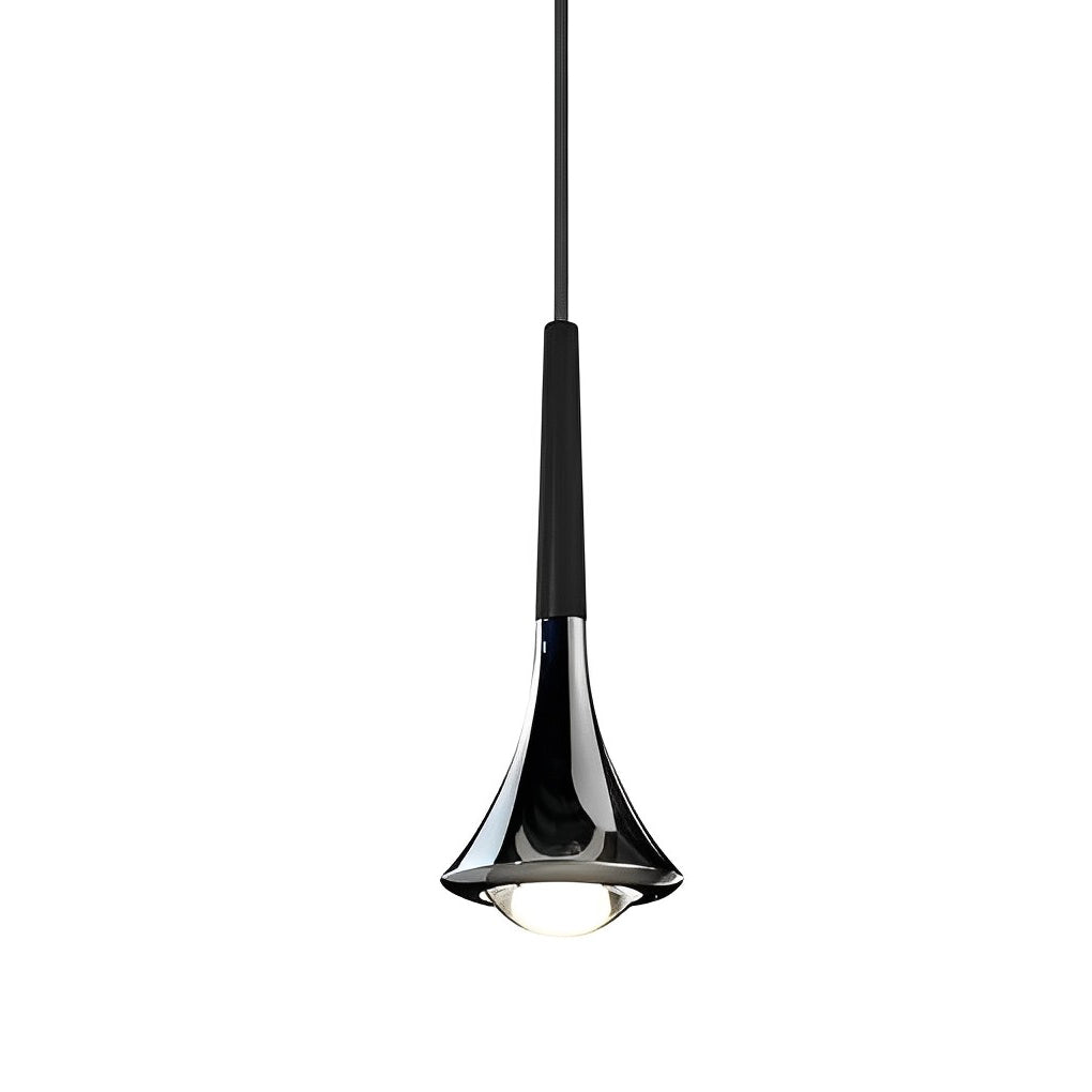 Modern Pendant Light Fixture Chrome Finish Adjustable Height LED Dining Room — Image 6