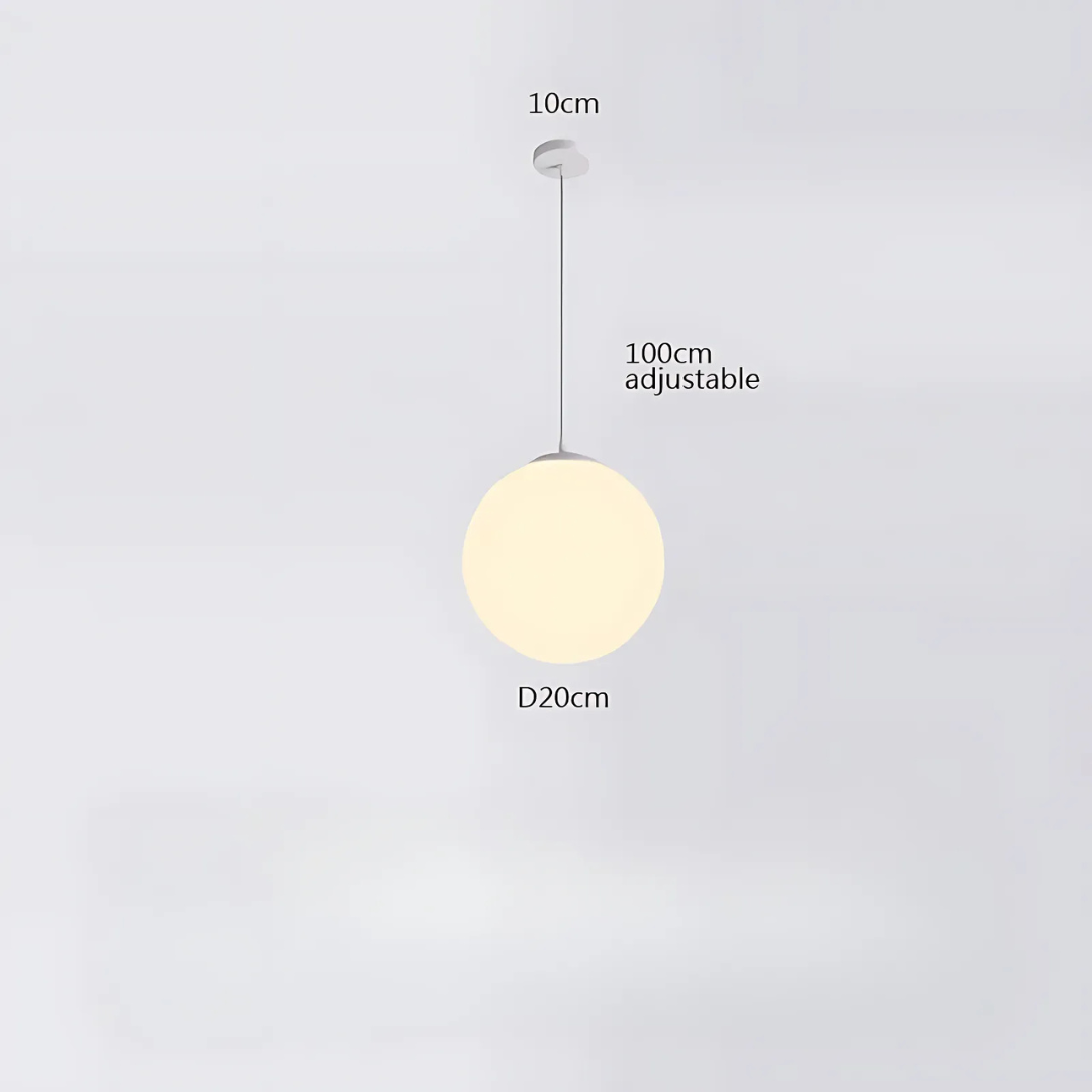 Modern Pendant Light Fixture - Adjustable Glass Shade, White, Multiple Sizes — Image 14