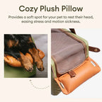 Funny Fuzzy Pet Travel Carrier Faux Leather Plush Pillow Green Dog Car Seat — Image 7