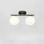Ascelin Modern Ceiling Light Fixture - Gold & Black, Glass Globes, 2-3 Bulbs — Image 4