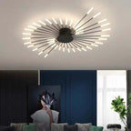 Modern Sputnik LED Ceiling Light Fixture Metal Starburst Chandelier Black Gold — Image 19
