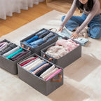 Foldable Fabric Storage Bins with Handles Gray 47x28x20cm Closet Organizer — Image 4