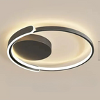 Modern LED Ceiling Light Fixture Acrylic Circular Design White Black — Image 9