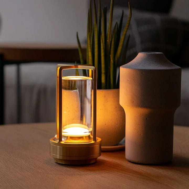 Modern LED Table Lamp Metal Frame Black Gold Silver Ambient Lighting — Image 7