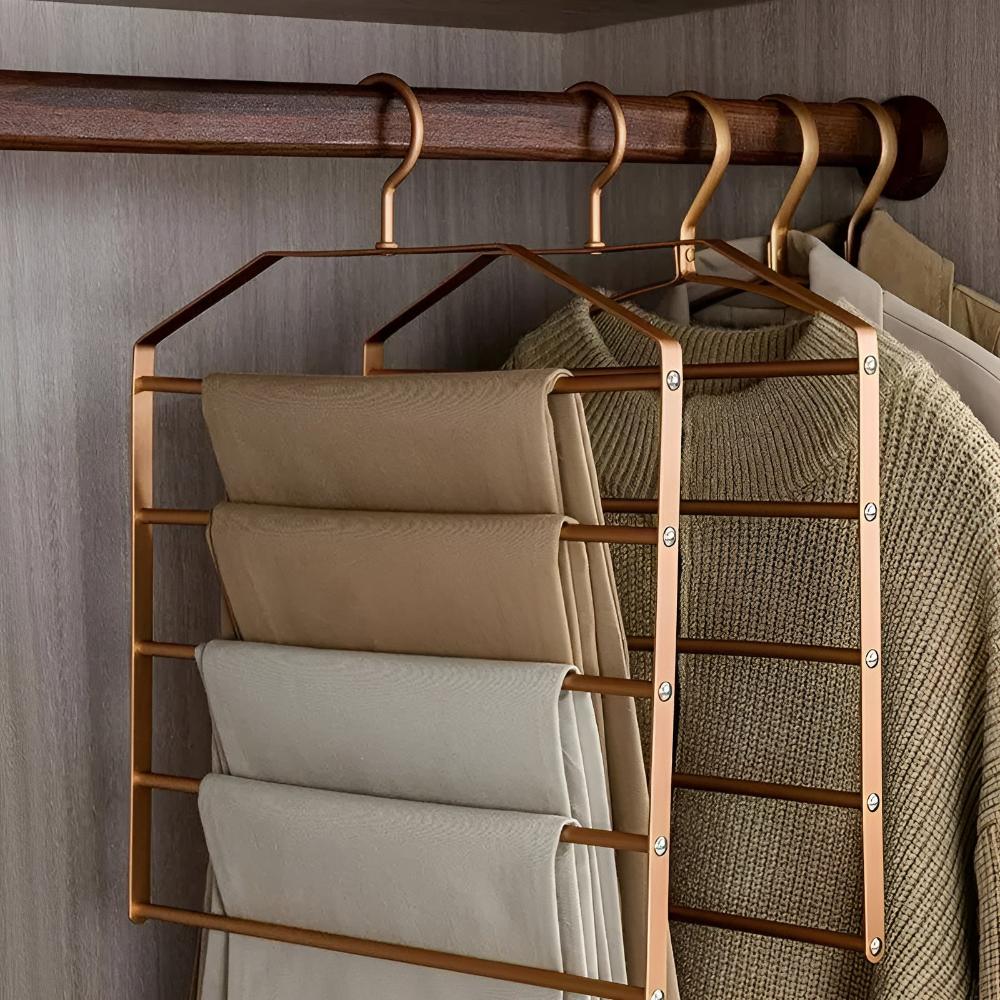SpaceMax Multi-Layer Metal Pants Hanger Bronze Steel Closet Organizer — Main Image