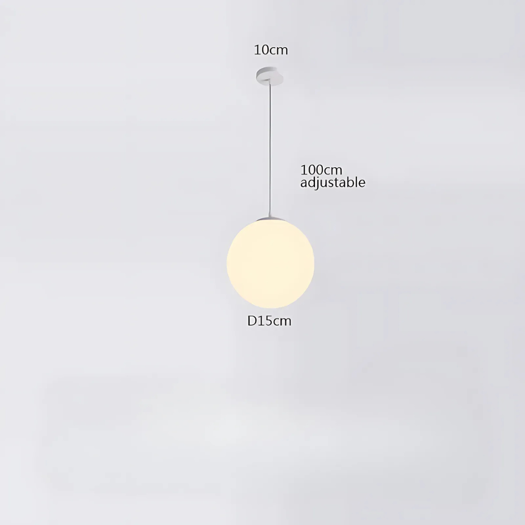 Modern Pendant Light Fixture - Adjustable Glass Shade, White, Multiple Sizes — Image 13