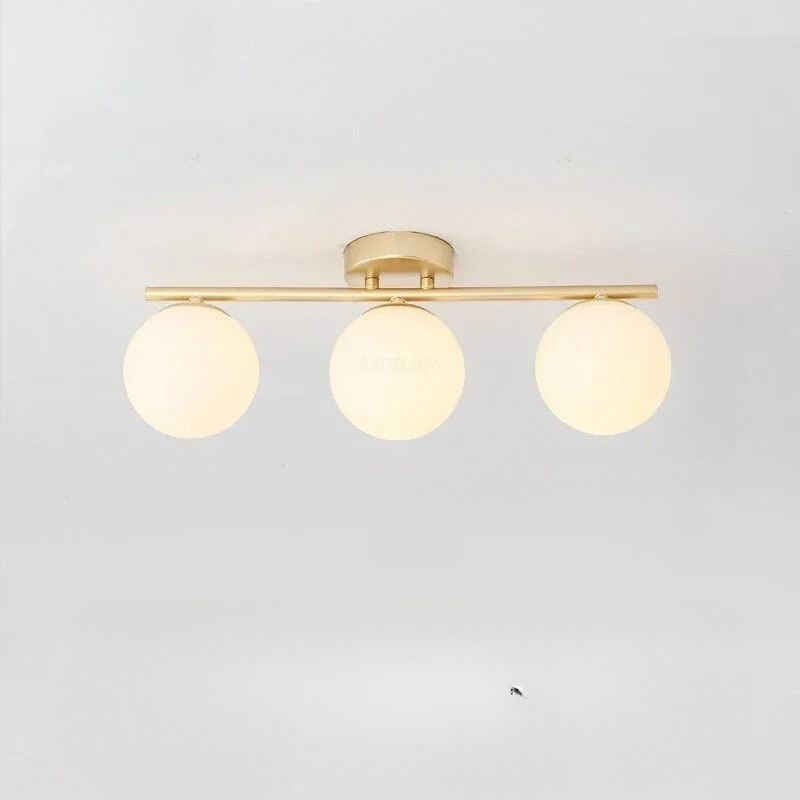 Ascelin Modern Ceiling Light Fixture - Gold & Black, Glass Globes, 2-3 Bulbs — Image 2