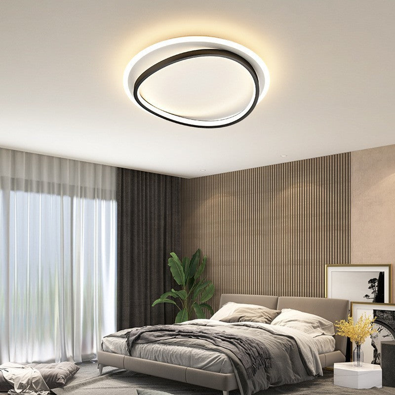 Modern LED Ceiling Light Fixture Acrylic Flush Mount Energy-Efficient Design White Gold — Image 5