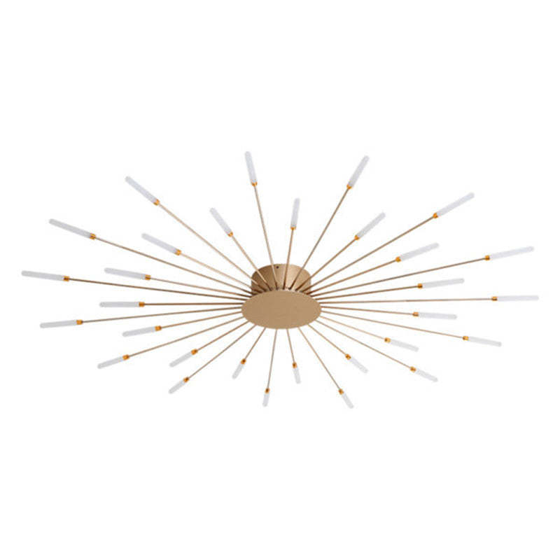 Modern Sputnik LED Ceiling Light Fixture Metal Starburst Chandelier Black Gold — Image 24