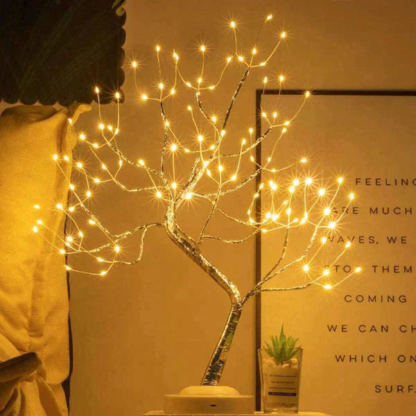 LED Bonsai Tree Light Silver Tabletop Lamp Warm White Fairy Lights — Image 2