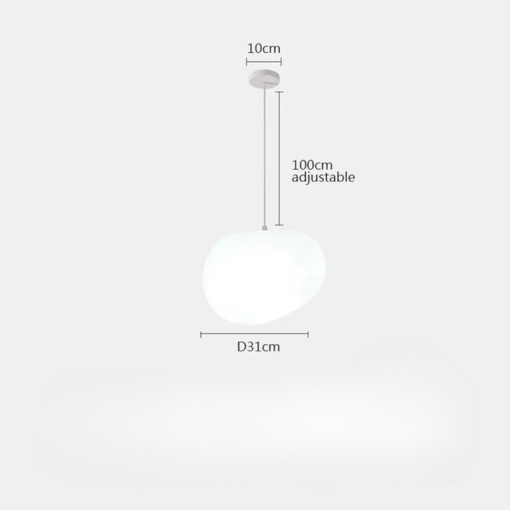 Modern Pendant Light Fixture - Adjustable Glass Shade, White, Multiple Sizes — Image 9