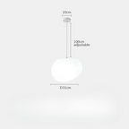 Modern Pendant Light Fixture - Adjustable Glass Shade, White, Multiple Sizes — Image 9