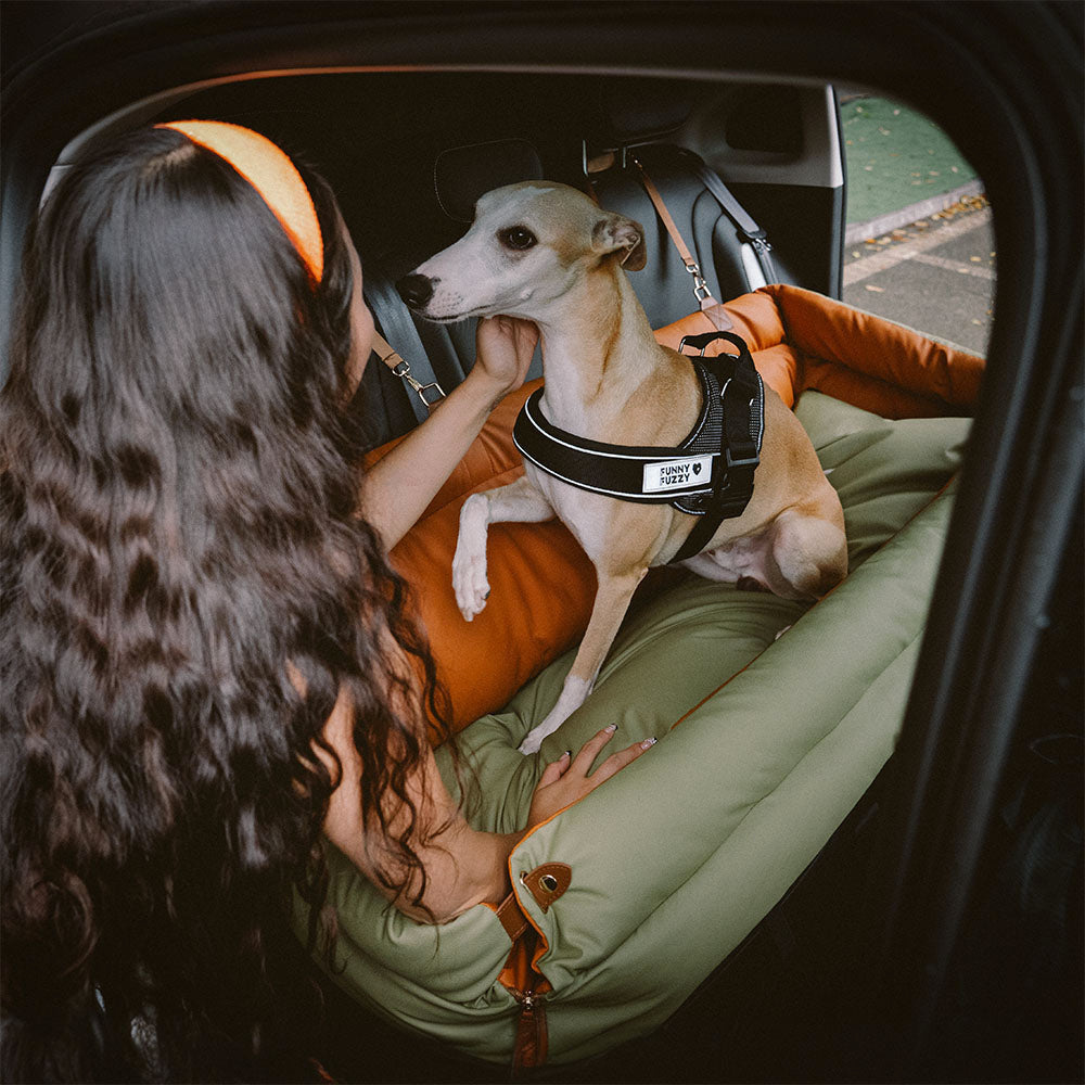 Funny Fuzzy Pet Car Seat Carrier Green Waterproof Anti-Scratch Travel Bed for Dogs Cats — Image 12