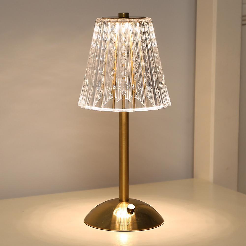 Elegant Gold Table Lamp with Glass Shade - Vintage Style, Metal Base, 15-inch — Image 9