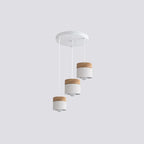 Scandinavian Pendant Light Wood Metal Cylinder Ceiling Fixture Multi-Color — Image 14