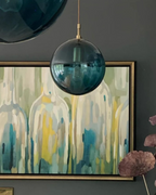 Modern Glass Pendant Light Elegant Globe Design Multiple Colors for Dining Room Kitchen Living Space — Image 6
