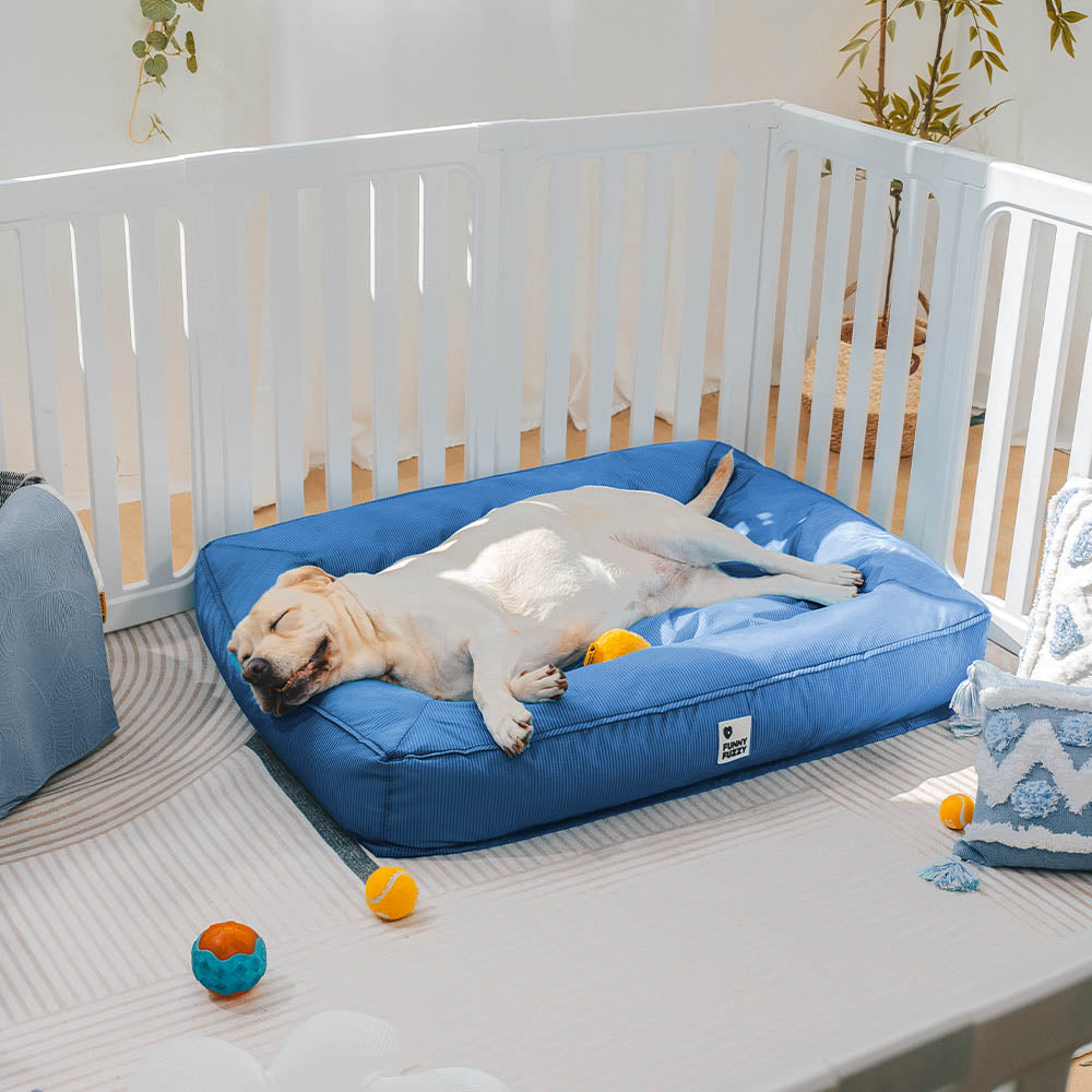Funny Fuzzy Orthopedic Dog Bed Blue Waterproof Oxford Fabric Large — Image 17