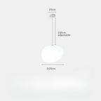 Modern Pendant Light Fixture - Adjustable Glass Shade, White, Multiple Sizes — Image 7