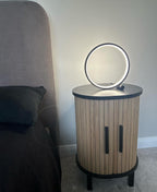 Modern LED Ring Table Lamp with Touch Control, Adjustable Brightness, Black/White, Minimalist Design — Image 17
