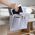 Felt Bedside Storage Organizer Caddy Multi-Pocket Hanging Bag Gray for Tablets and Phones — Image 4
