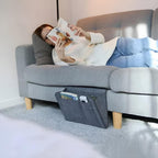 Felt Bedside Storage Organizer Caddy Multi-Pocket Hanging Bag Gray for Tablets and Phones — Image 5