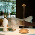Modern LED Table Lamp Metal Touch Control USB Rechargeable Gold — Image 7