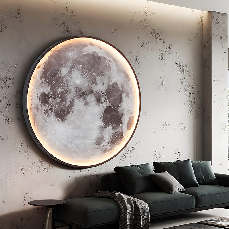 LED Wall Art Lamp - Moon and Earth Design, Multicolor, Acrylic, Various Sizes — Main Image