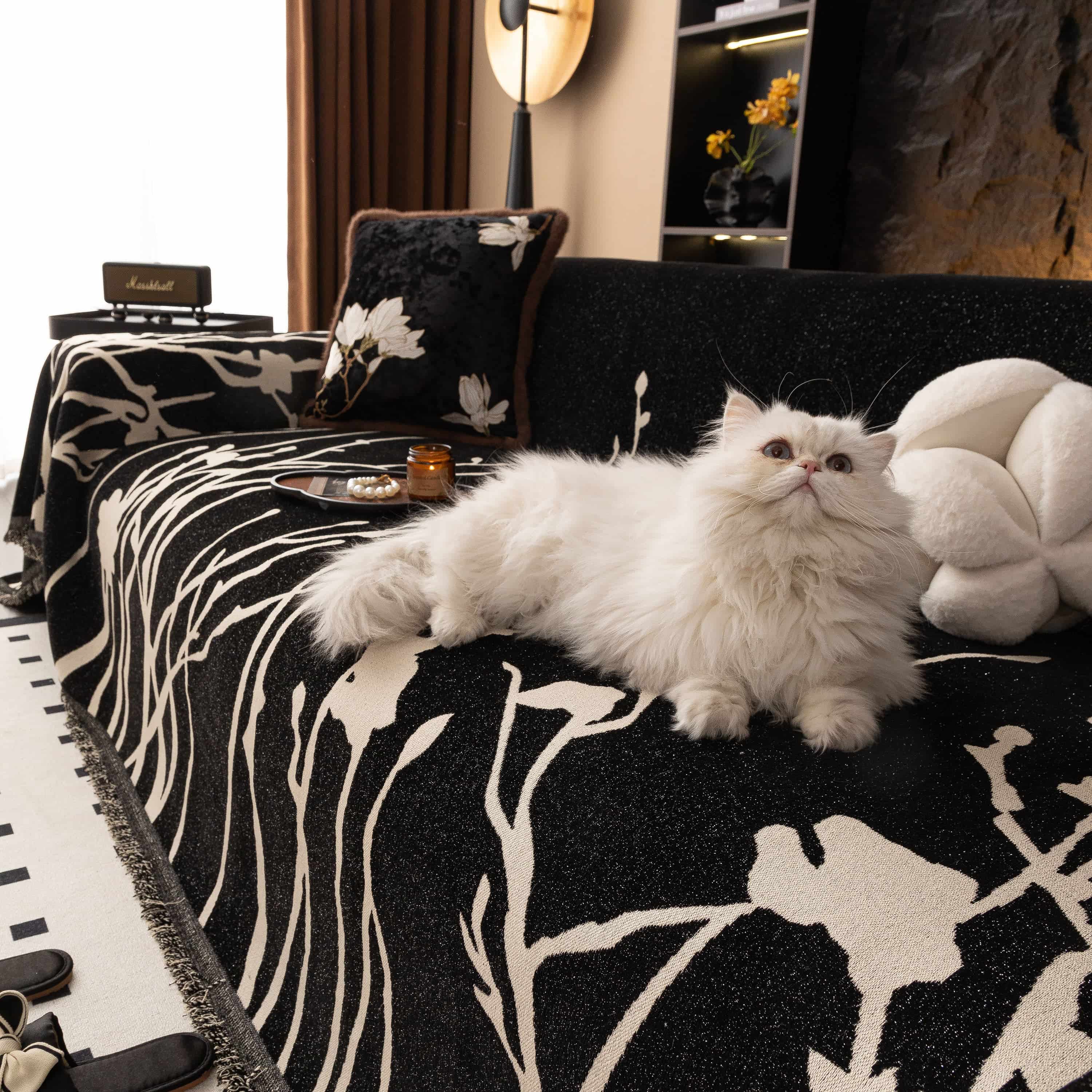 Luxury Chenille Sofa Cover Floral Pattern Couch Protector — Image 10